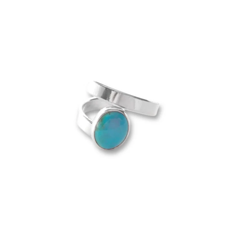 Sterling silver and 10x8mm Turquoise ring